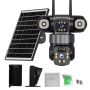4MP Solar Security Camera SYSTEM+24 Hour Recording +IP66 +lowlight Charging