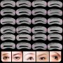24 Pcs DIY Eyebrow Stencils & Eyebrow Pen 24 Styles Reusable Eyebrow Drawing Card Thrush Card Brow Template For Novice