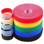 Multi-color Hook And Loop Straps Reusable 5M 16.4 Ft roll Double-side Hook Roll Organizer Straps Fastening Tape