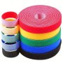 Multi-color Hook And Loop Straps Reusable 5M/16.4 Ft/roll Double-side Hook Roll Organizer Straps Fastening Tape