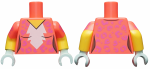 Parts Torso Female White Blaze Medium Lavender Rosettes Pattern Yellow Arms With Coral Short Sleeves Medium Lavender Rosettes