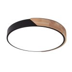 Elenore LED Metal And Wood Ceiling Black - Large