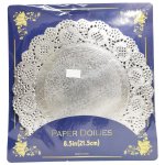 Paper Doilies 8.5IN 21.5CM Silver 24PC