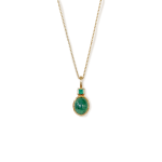 Malachite And Emerald Pendant In Yellow Gold