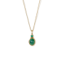 Malachite And Emerald Pendant In Yellow Gold
