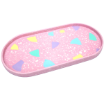 Eco-resin Terrazzo XL Pill Tray - Pink & White With Pastel Giant Flecks