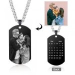 CNE105270 - Personalized Men's Photo Date Calender Dog Tag Chain Stainless Steel