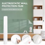 1 Roll Kitchen Backsplash Wall Protector Transparent Kitchen Oil Proof Sticker Self-adhesive Film Removable Paper For Cupboard H