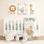 Cute Tropical Safari Cot Bedding Set