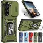 Case For Samsung For Galaxy Z Fold 6 With Slide Camera Cover Rotating Ring Kickstand Compatible With Magnetic Car Mounts Shockpr