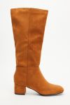 Ladies - Tan Faux Suede Knee High Boots