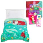 Disney The Little Mermaid Bedspread Twin Set For Kids - Bundle With Ariel Quilted Bedspread For Twin Bed Plus Tattoos More Littl