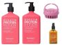 Keratin Protein Repair Set + Hair Serum + Shampoo Brush