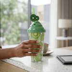 Kids Reusable Double Wall Straw Cup