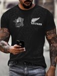 Men's Novelty T-Shirt New Zealand 3D Print Short Sleeve Tee Polyester Crew Neck Comfortable Outdoor Casual Wear