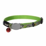 CAT Rogz Z Reflecto 11MM Small Reflective Safeloc Breakaway Collar Lime Fish Design Waggs Pet Shop