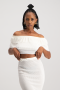 Laura Plisse Off-shoulder Top - Ivory - XS