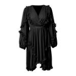 Black Chiffon Frilly MINI Dress