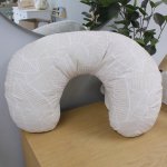 Feeding Pillow Cover Boho Beige And Olive Leaf Print