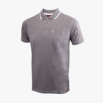 Mens Pocket Short Sleeve Golfer Pewter White - 10XL