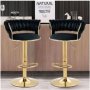 Black Velvet Swivel Bar Chair Set Of 2