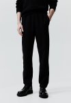 Slim Fit Twill Joggers - Black