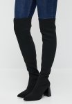 Rhamona Over The Knee Boot - Open Black