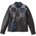 Harley Davidson Men& 39 S Blue Steel Convertible Leather Jacket - 5XL