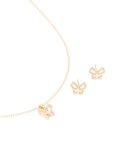 Goldair Gold Diamante Butterfly Stud Earrings & Necklace Set