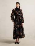 Janelle Velvet Burnout Maxi Dress - 20 Black brown