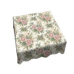 Pink Peony On Cream Square Tablecloth