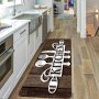 Chic Cutlery Design Kitchen Rug - Non-slip Stain & Water Resistant Machine Washable Soft Polyester Blend For Living Room & Bedroom