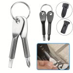 1PC 2PCS Portable Multi-functional MINI Keychain Screwdriver Outdoor Screwdriver Bit Key Screwdriver