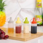 4-PACK MINI Condiment Squeeze Bottles - Bpa-free Plastic Round Portable Sauce Containers For Lunchbox Picnic Office - Hand Wash
