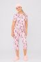 Ladies Printed Short Sleeve 3/4 Pyjama Set