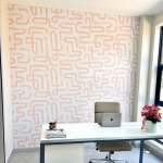 Peach Paint Brush Wallpaper - 1.2M Wide X 3M High Non-adhesive Requires Wallpaper Glue