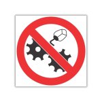 Do Not Clean Or Oil While In Motion Safety Sign PV35