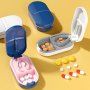 Multi-functional MINI Portable Pill Cutter Splitter Crusher Organizer For Oval Large Long Strip And Small Pills