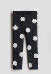 Printed Jersey Leggings - Dark Grey Spotted