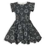 Black Printed Bubble Dress & Doek
