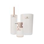 3 Piece White With Rose Gold Bathroom Set SGN2338