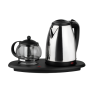 2.2L Stainless Steel Kettle Tray Set With 1L Tea Pot And Removable Infuser
