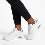 Skechers Uno Lace Up Sneaker - White Silver - 9