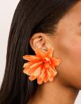 Orange Paper Flower Petal Earrings
