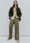 Twill Cargo Trousers - Dark Khaki Green