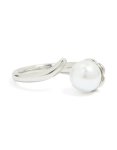 Waterproof Stainless Steel Pearl Open Wrap Around Ring - M l