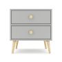 Bam Impression Two Drawer Bedside Table - Dunblane Grey