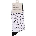 Clicks Trendy Socks White & Blue Multi Curve 7-11