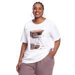 Donnay Plus Size Novelty Tee Mandala Print - White