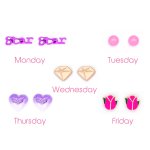 Multicolour 5 Piece Earring Set